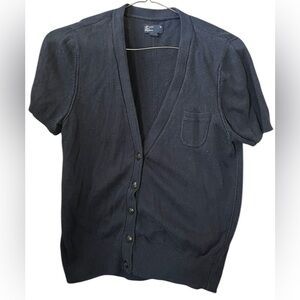 *American Eagle Blue Button Up Short Sleeve Cardigan Large